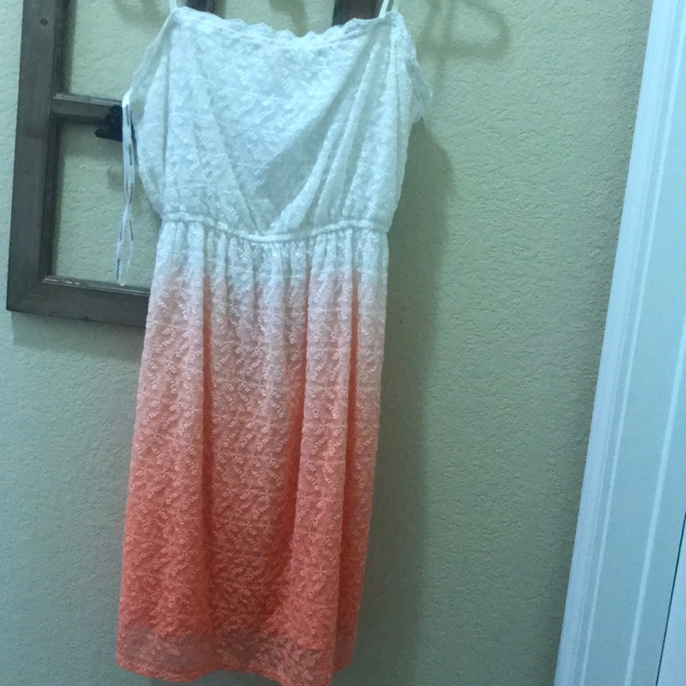 Orange and white dress